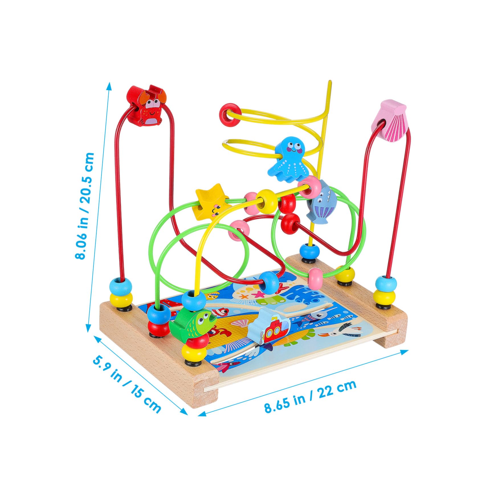 GARVALON Gioco Didattico Labirinto di Perline 1 Pz in Legno per Bambini | Decorazioni Scuola, per Compleanno e Festività, Superficie Liscia senza Bava, Aiuta la Presa