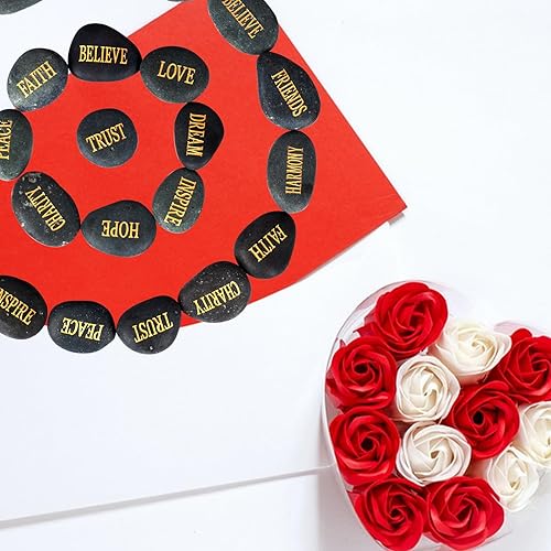 Miniatura 5 de Barelove 12 piedras inspiradoras grabadas inspiradoras para fomentar la fe, oración, piedras de jardín pulidas, regalos únicos y reflexivos, ideales