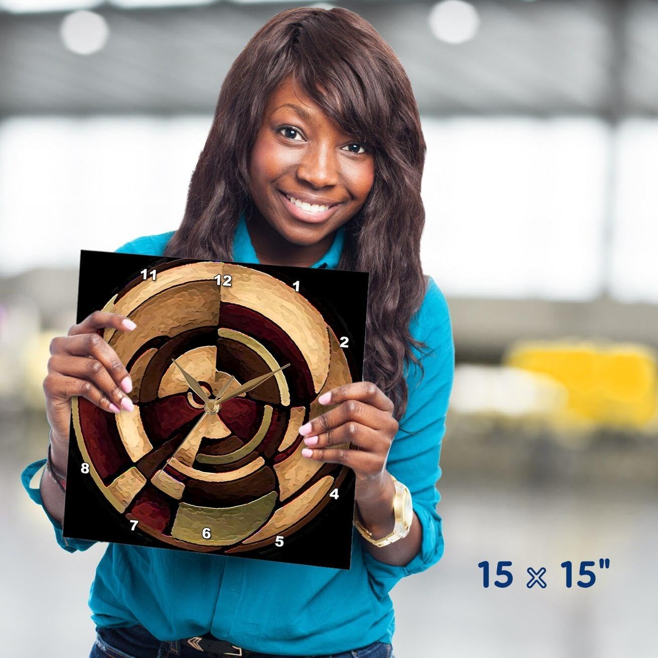 3dRose DPP_4050_3 Digital Artwork Design Wall Clock, 15 by 15-Inch