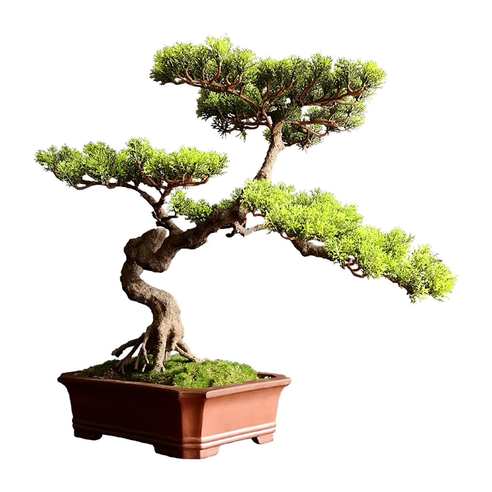 IUokLU Tree Fake Plant Artificial Bonsai Tree Faux Tree Bonsai Pine Tree Bonsai with Red Ceramic Pot Indoor Decoration House Plant for Desktop Home Decor Potted Tree Artificial