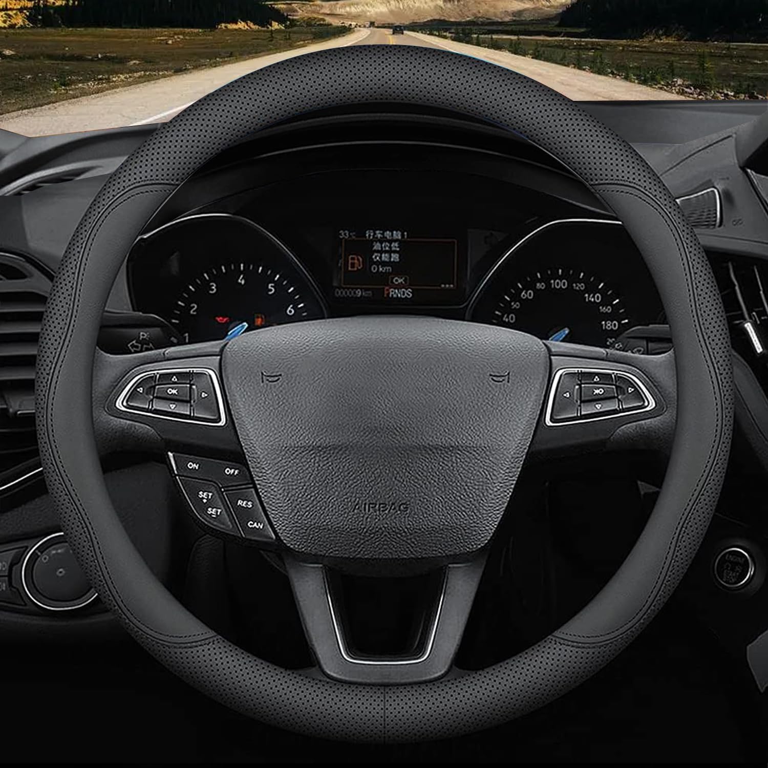 Loonckky CustomFit for Ford Steering Wheel Cover, Premium