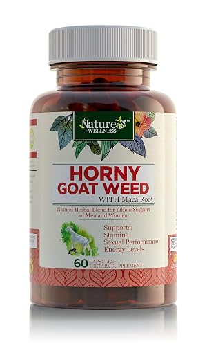 Horny Goat Weed Extract with Maca Tribulus L-Arginine Ginseng - Enhance Energy Performance for Men Women - Boost