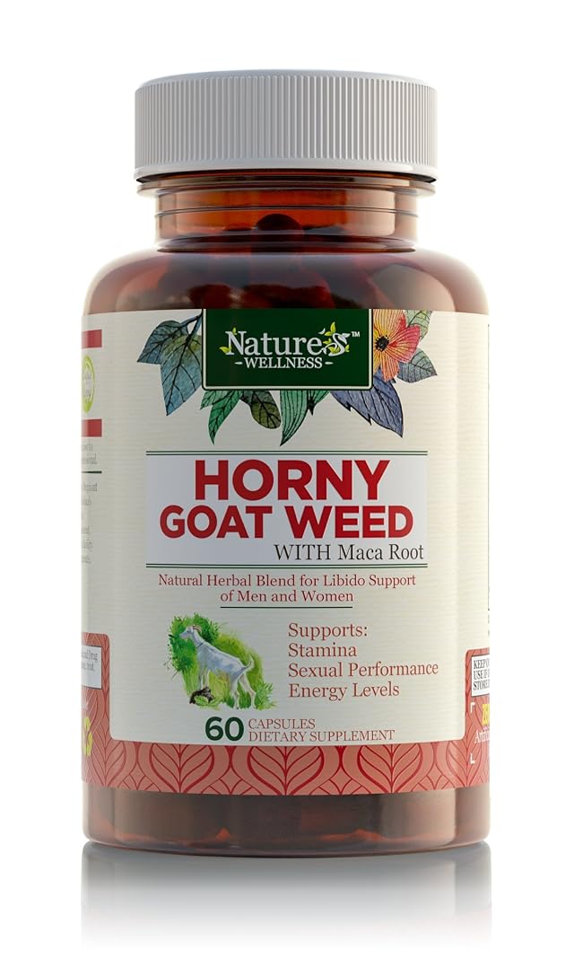 Horny Goat Weed Extract with Maca Tribulus L-Arginine Ginseng - Enhance Energy Performance for Men Women - Boost