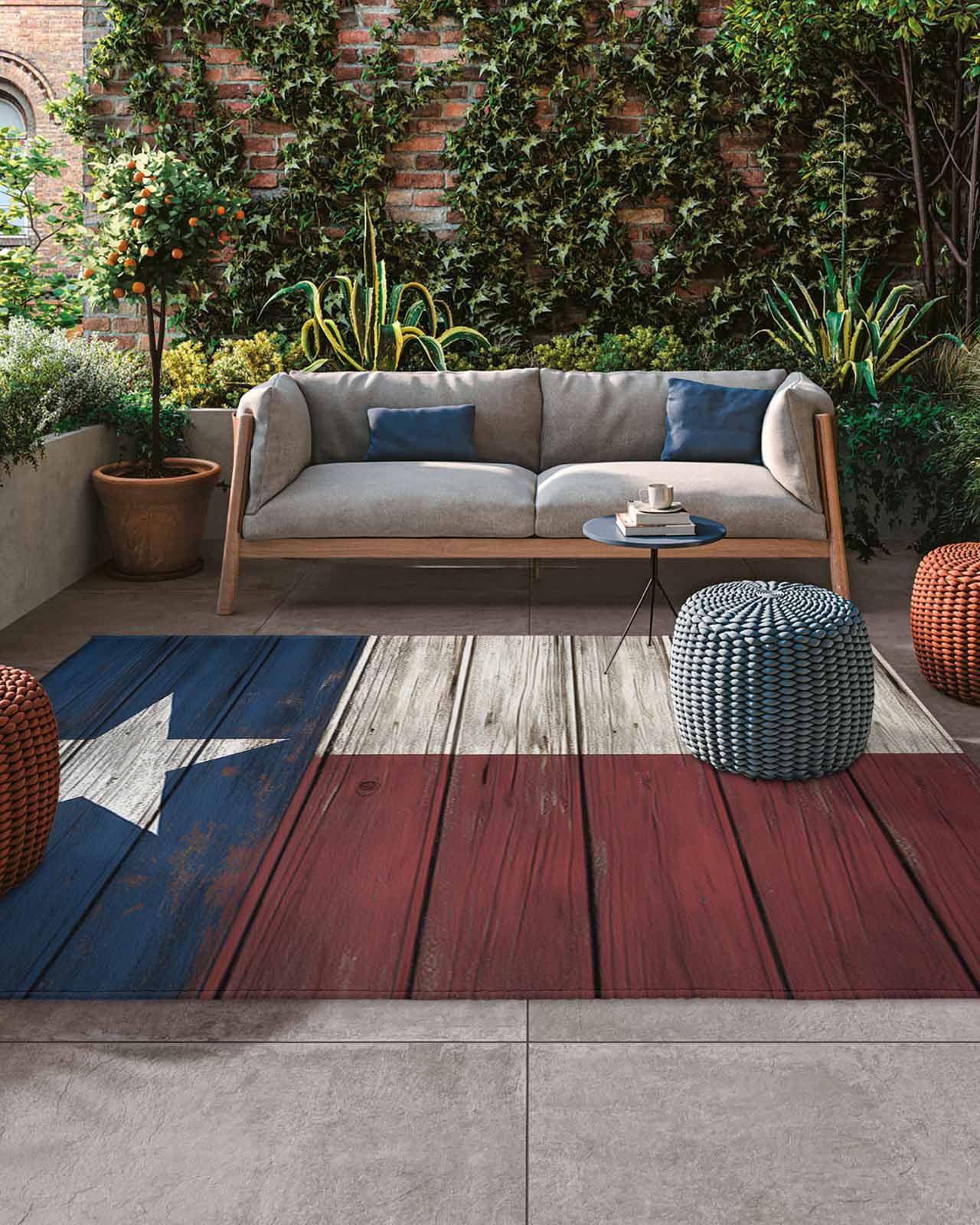 Amazon.com: Outdoor Rug, Large Floor Mat Vintage Wood Texas Flag