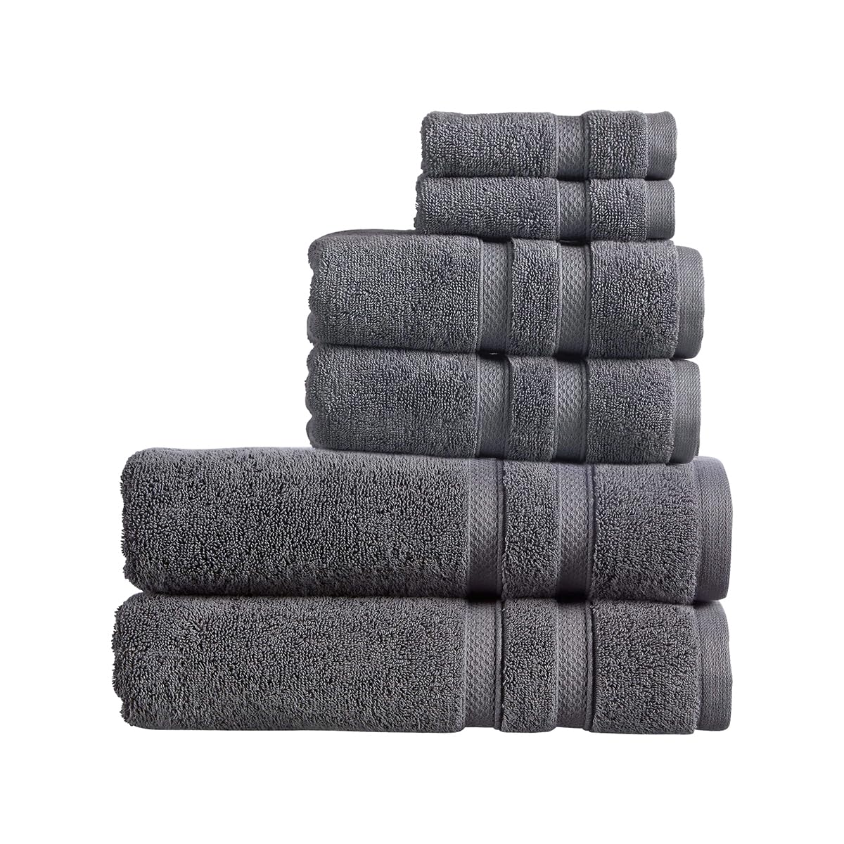 Christy Chroma Bath Sheet Set | Set of 6 | 2 Face 2 Hand 2 Bath Sheets | Highly Absorbent Heavyweight 675GSM | Bold and Bright | Soft Smooth Bathroom Shower Towels | 100% Cotton | Ash Grey — image 1