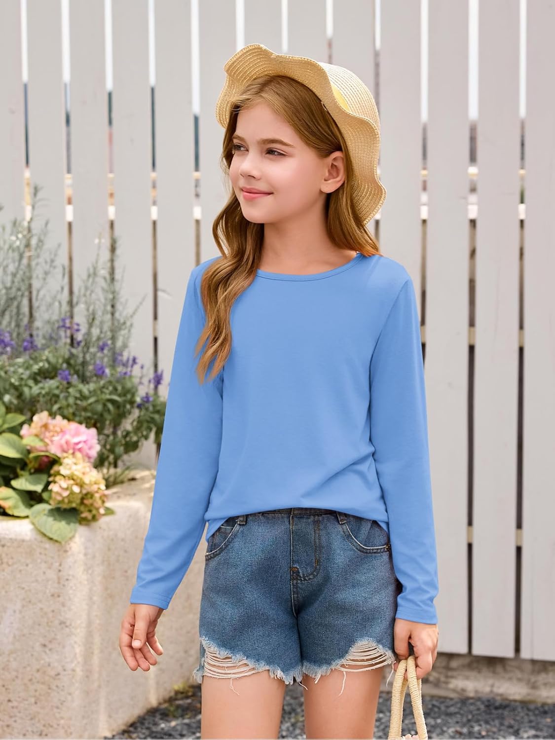 Haloumoning Toddler Baby Girls Long Sleeve T Shirt Little Kids Fall Crew Neck Tops Casual Tees 3-10 Years - Image 3