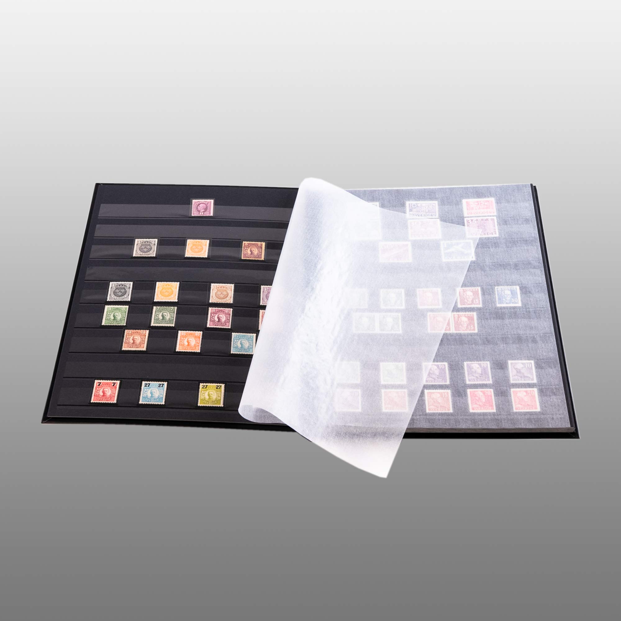 Prophila stamp album (new) 16 black sides, red cover