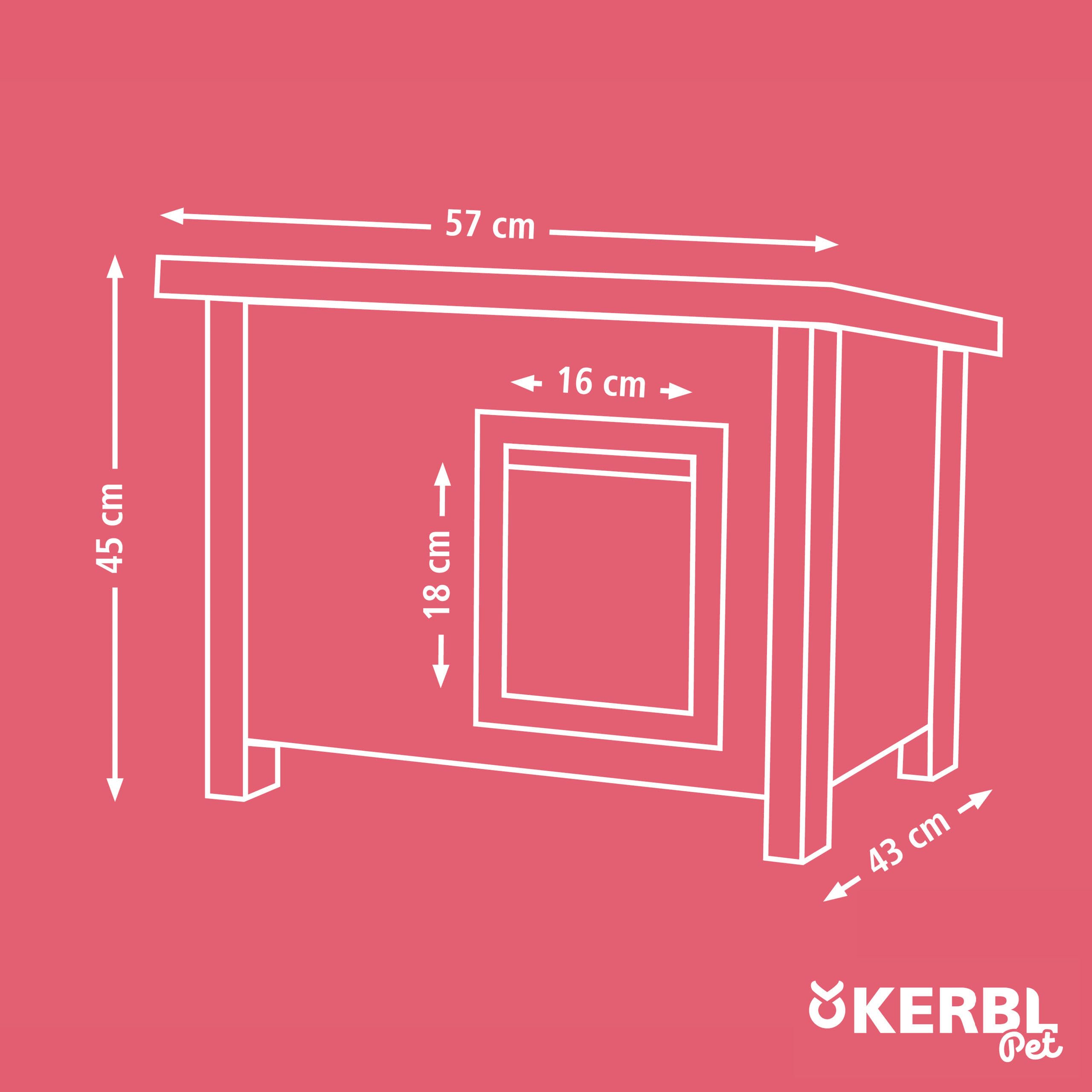 Kerbl Eli Domek dla Kota, Szary/Biały, 57 x 45 x 43 cm