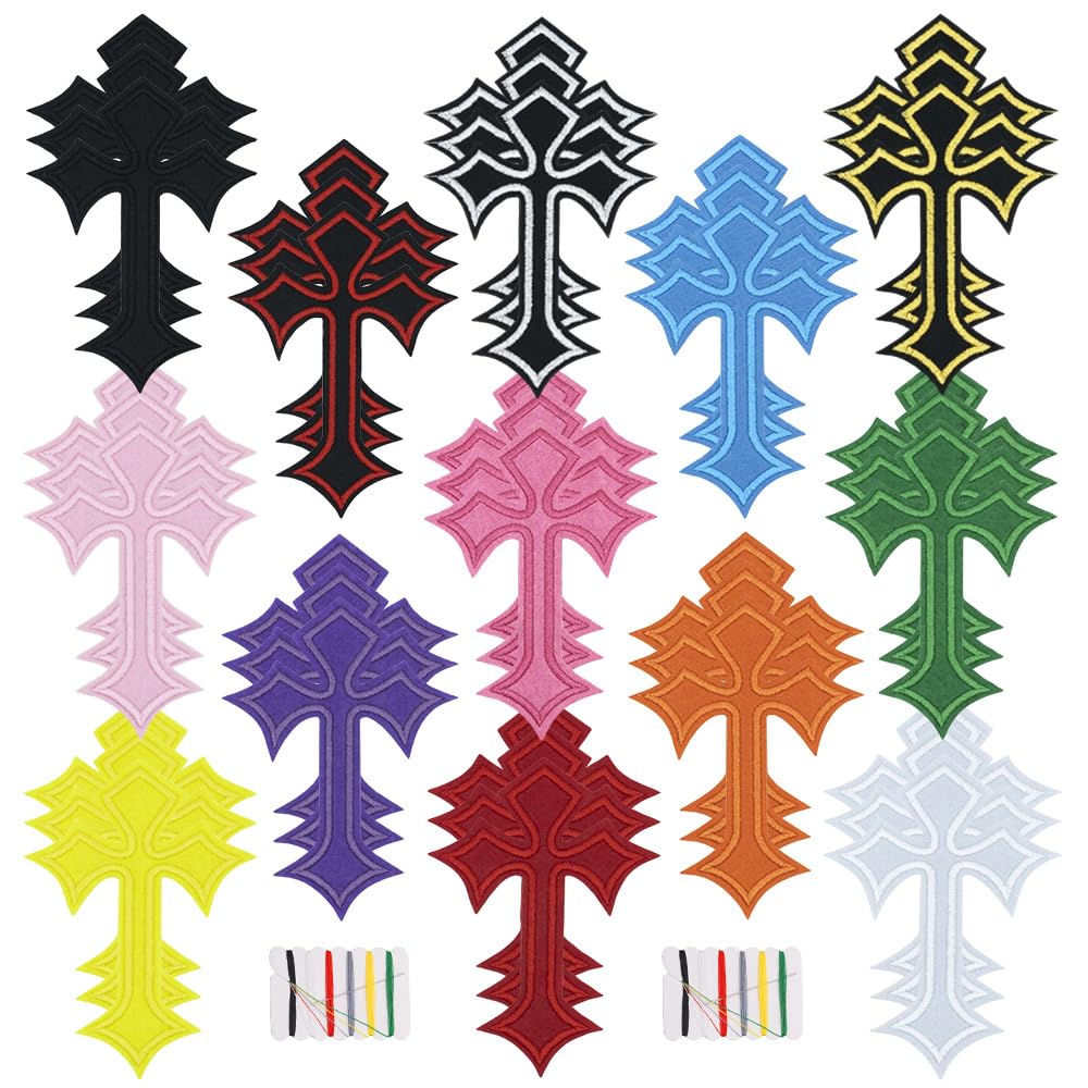Patch thermocollant croix lot de 39 écussons pour jean et veste