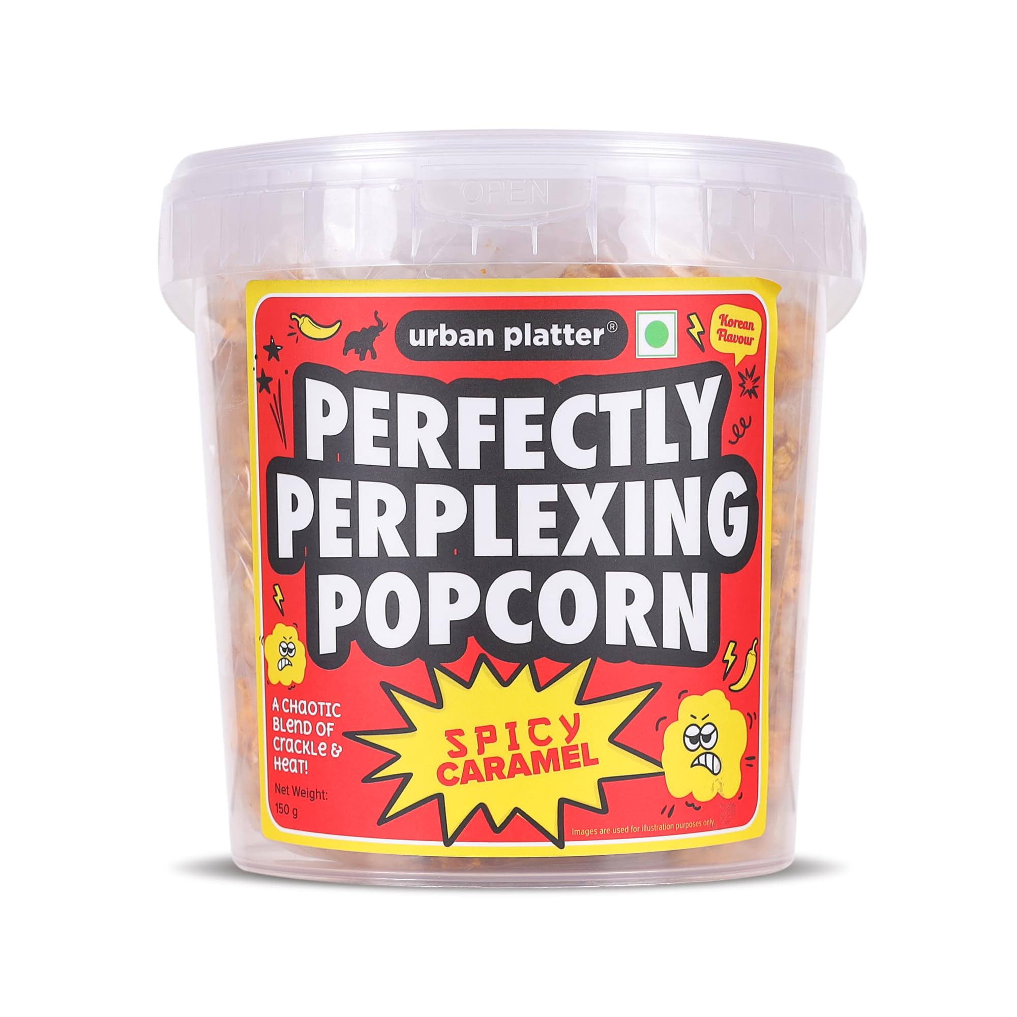 Urban Platter Perfectly Perplexing Popcorn - Spicy Caramel, 150g (Tub of Caramel Popcorn with Bold Korean Style Spice, Ready to eat snack)-picture-18
