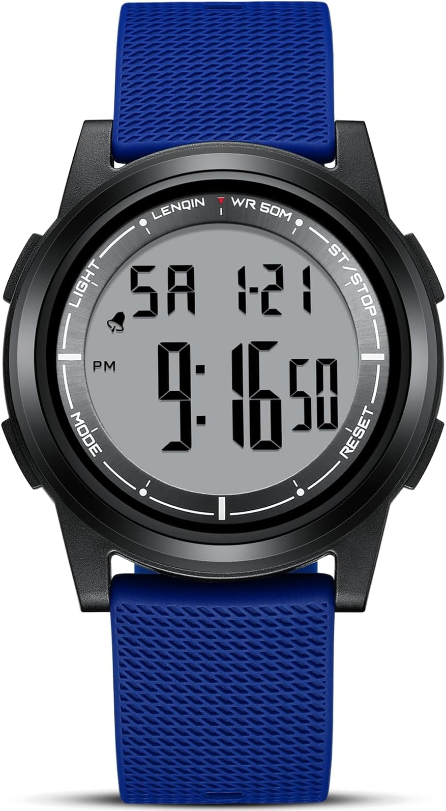 Mens Digital Watch Ultra Thin Minimalist Sports Waterproof Outdoor LED Screen Large Face Wrist Watches for Men with Back Light Alarm Date Stopwatch