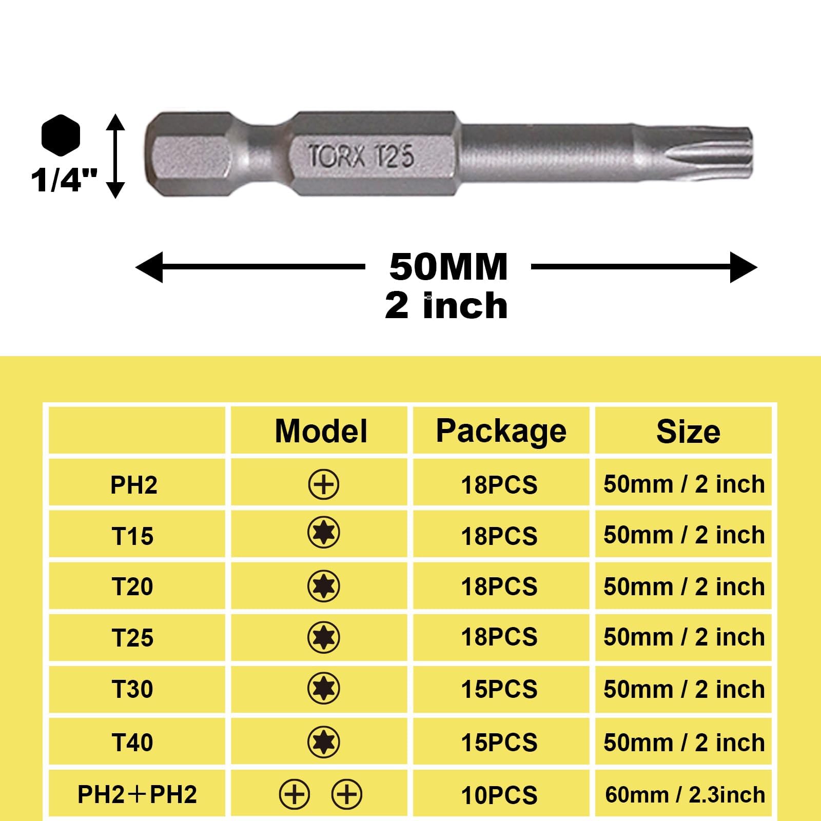 T25 Torx Bit Set - 18 Pieces -2