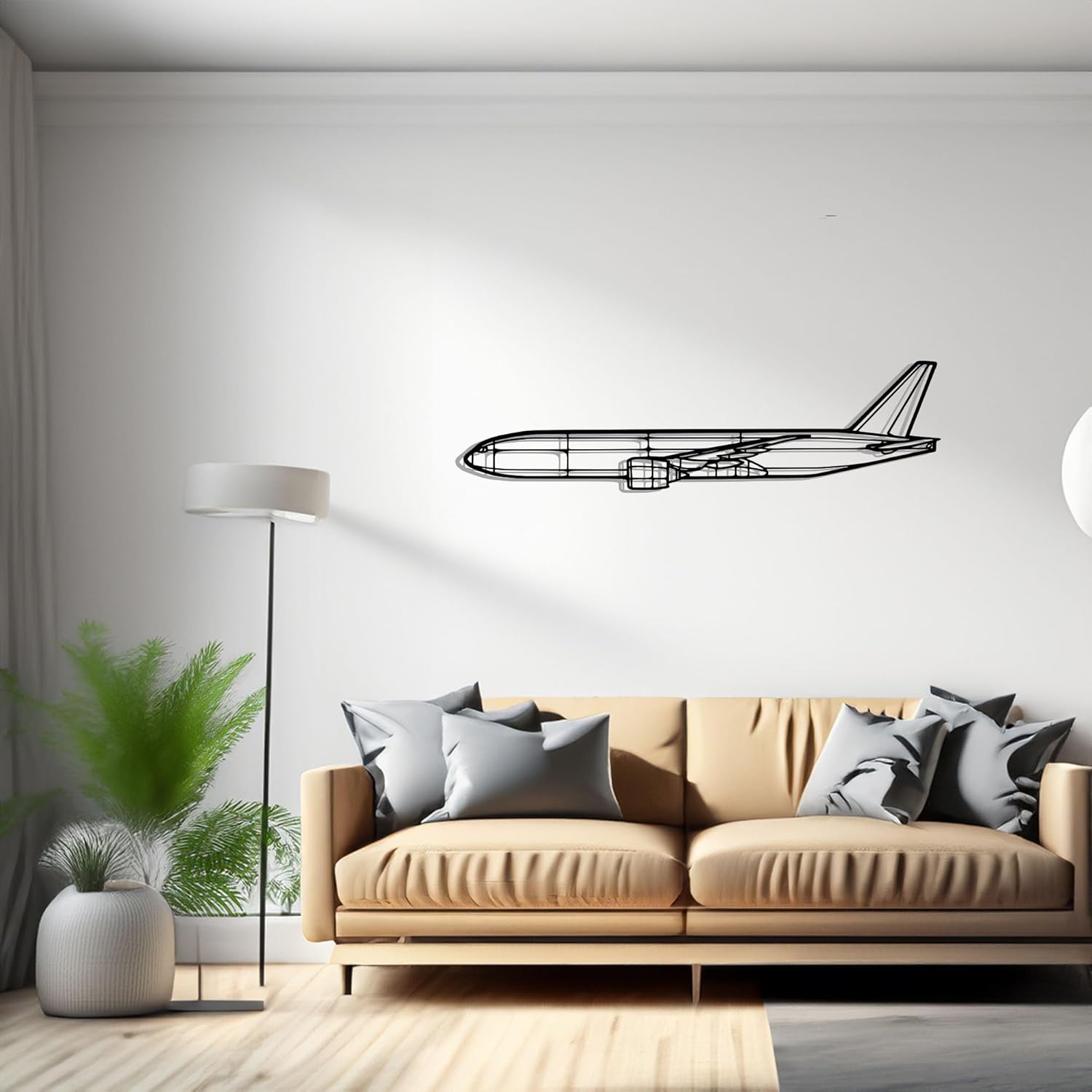 777F Airplane Silhouette Metal Wall Art, Home Decor