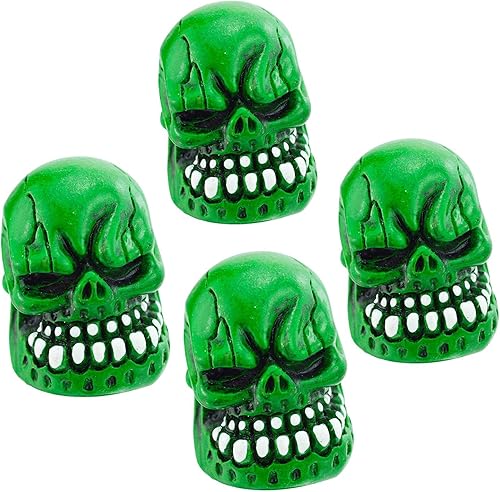 Vista 5 de Lunsom Tapas de vástago de válvula de neumático de calavera para válvulas de aire de automóvil, cubierta de vástagos de rueda de presión, accesorios