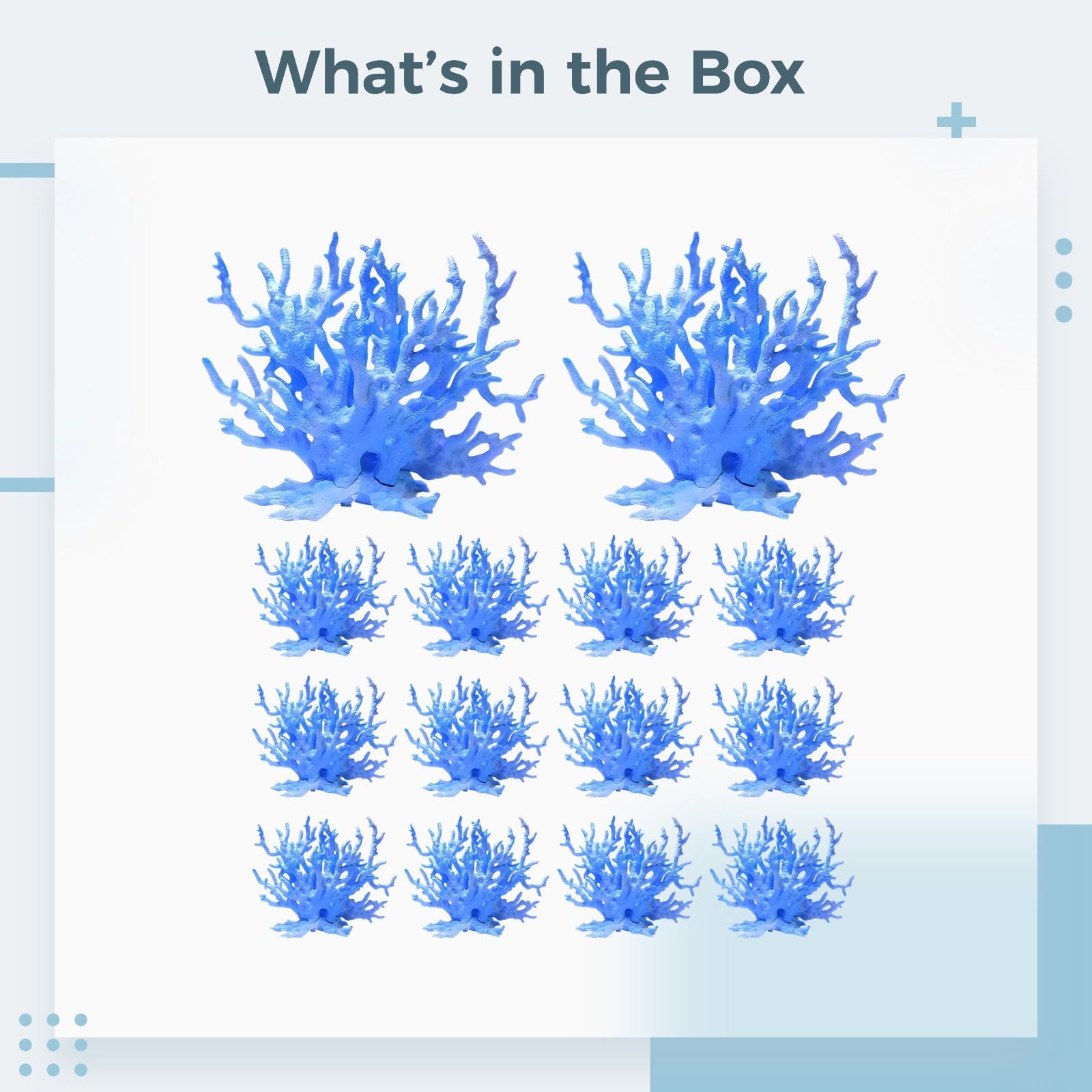 Replica artificiale blu della barriera corallina, ramo artificiale in resina vibrante per acquario, decorazione per acquario, migliora la bellezza subacquea, ornamento di lunga durata