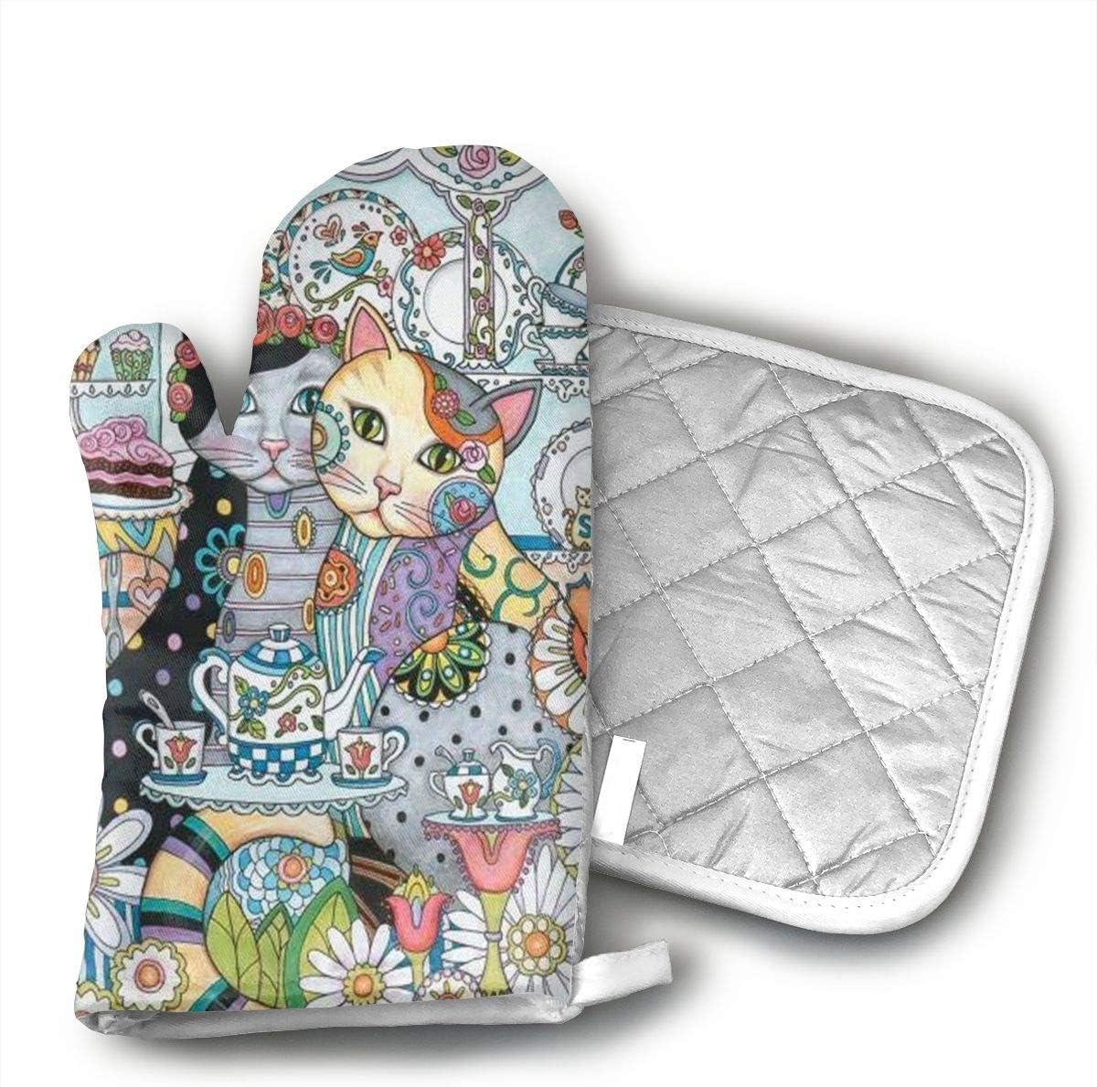 Creative Cats Oven Mitts and Potholders (2Piece Sets