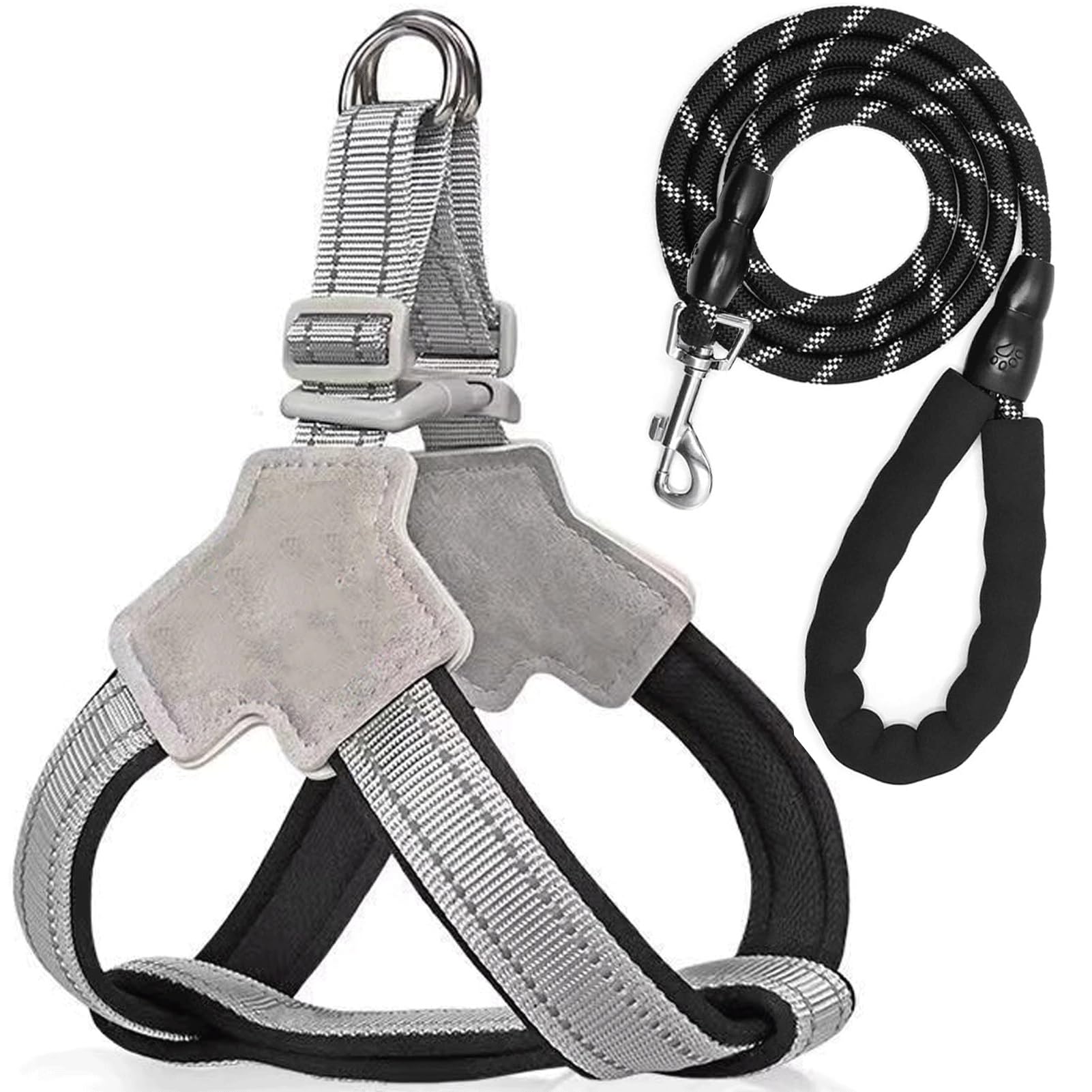 Arnés Antitirones para Perros: Acolchado De Malla Transpirable, Tiras Reflectantes Y Diseño Antiescape | para El Adiestramiento De Perros Pequeños Y Medianos(Black,XL)