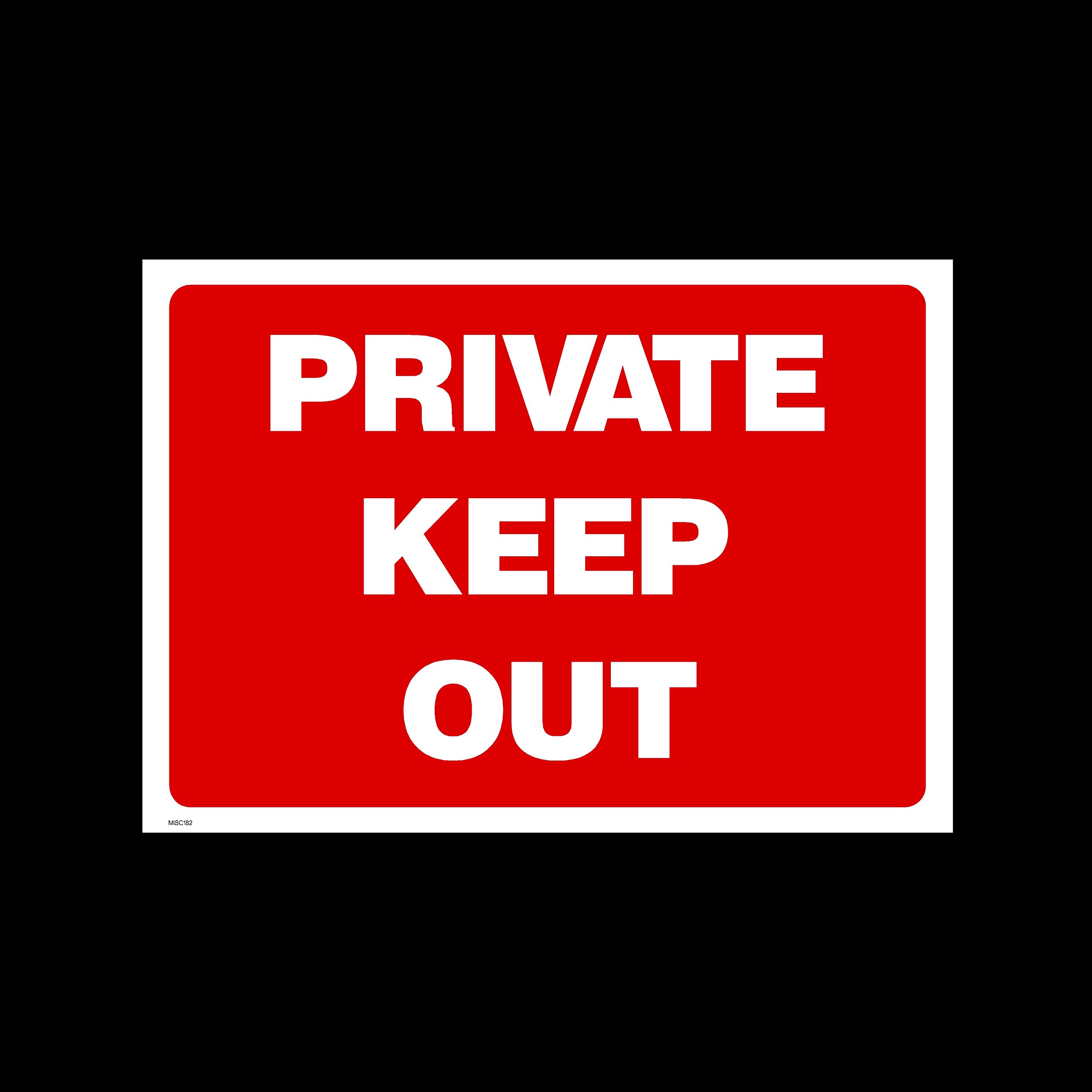 Ussp&S Private Keep Out Plastic Sign (Misc182) - No Parking, Private Property, Access, Disabled Parking, Vehicle, Warning