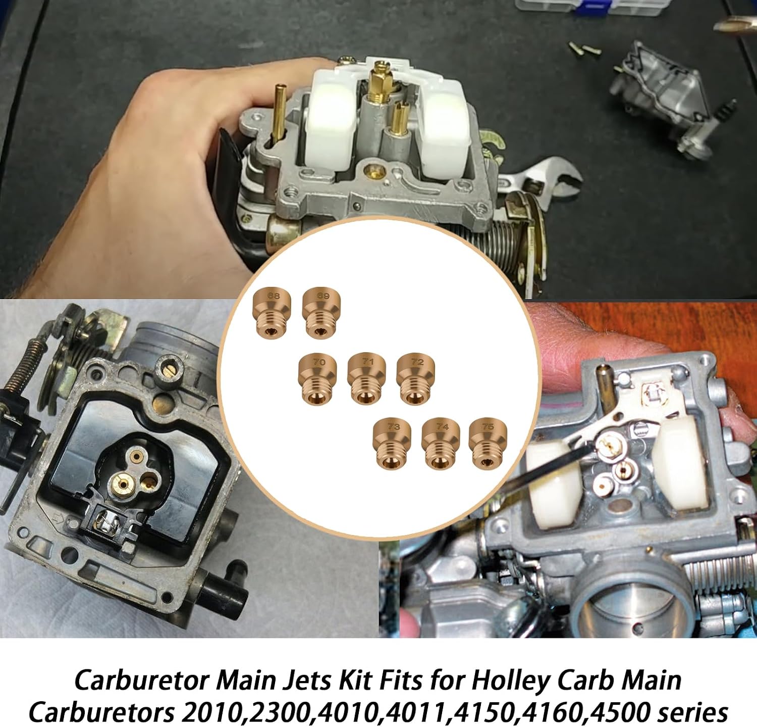 2240-8 Carburetor Main Jet Kits/Jet Assortment Kits 68-75 (Thread size: 1/4"-32),Fits for Holley Carb Main Carburetors 2010,2300,4010,4011,4150,4160,4500(There is only one for each size)