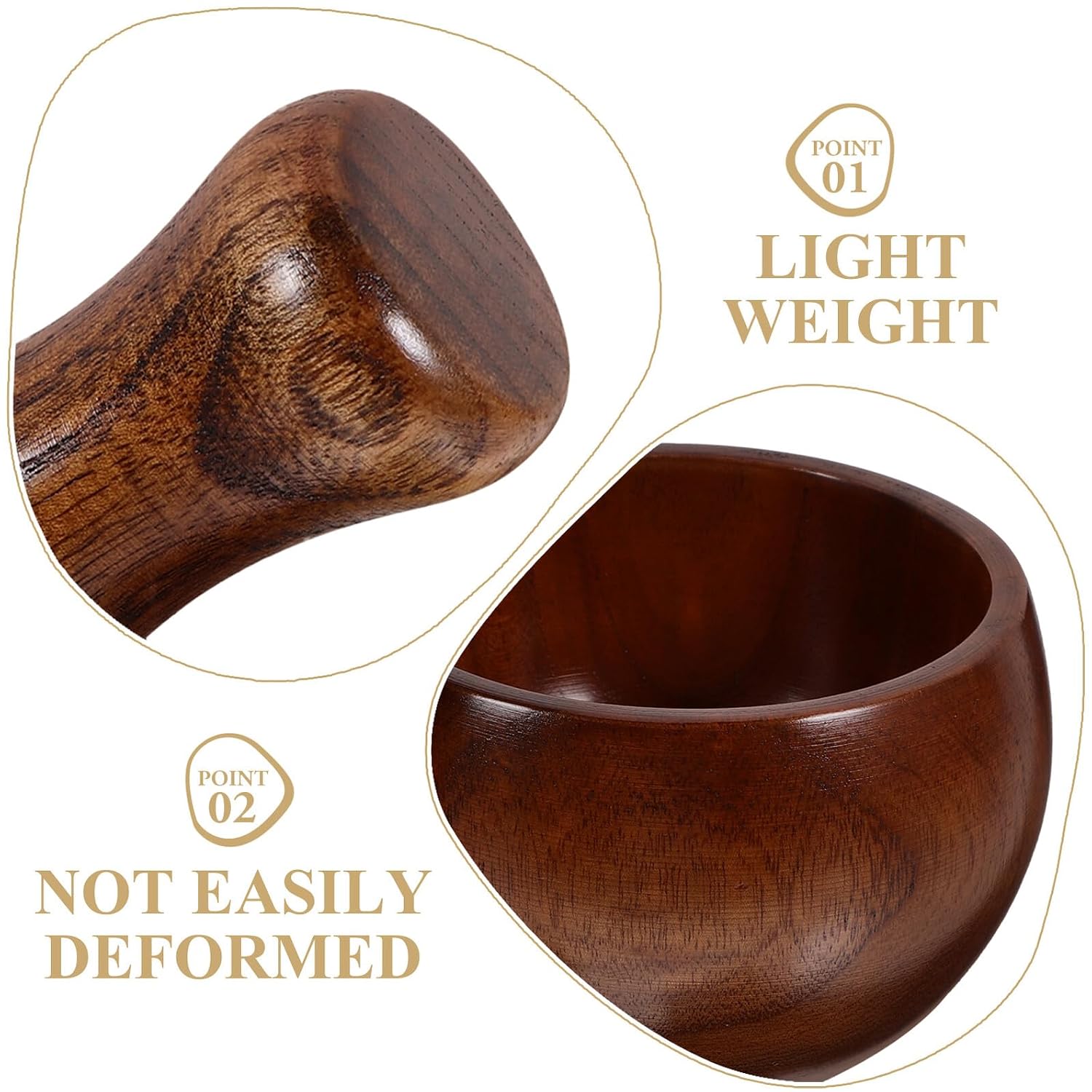 Wood Mortar Pestle Set Food-Safe Wooden Grinding Bowl with Pestle for Salsa Avocado Herbs and Spices Easy to Clean Kitchen Tool for Everyday Use