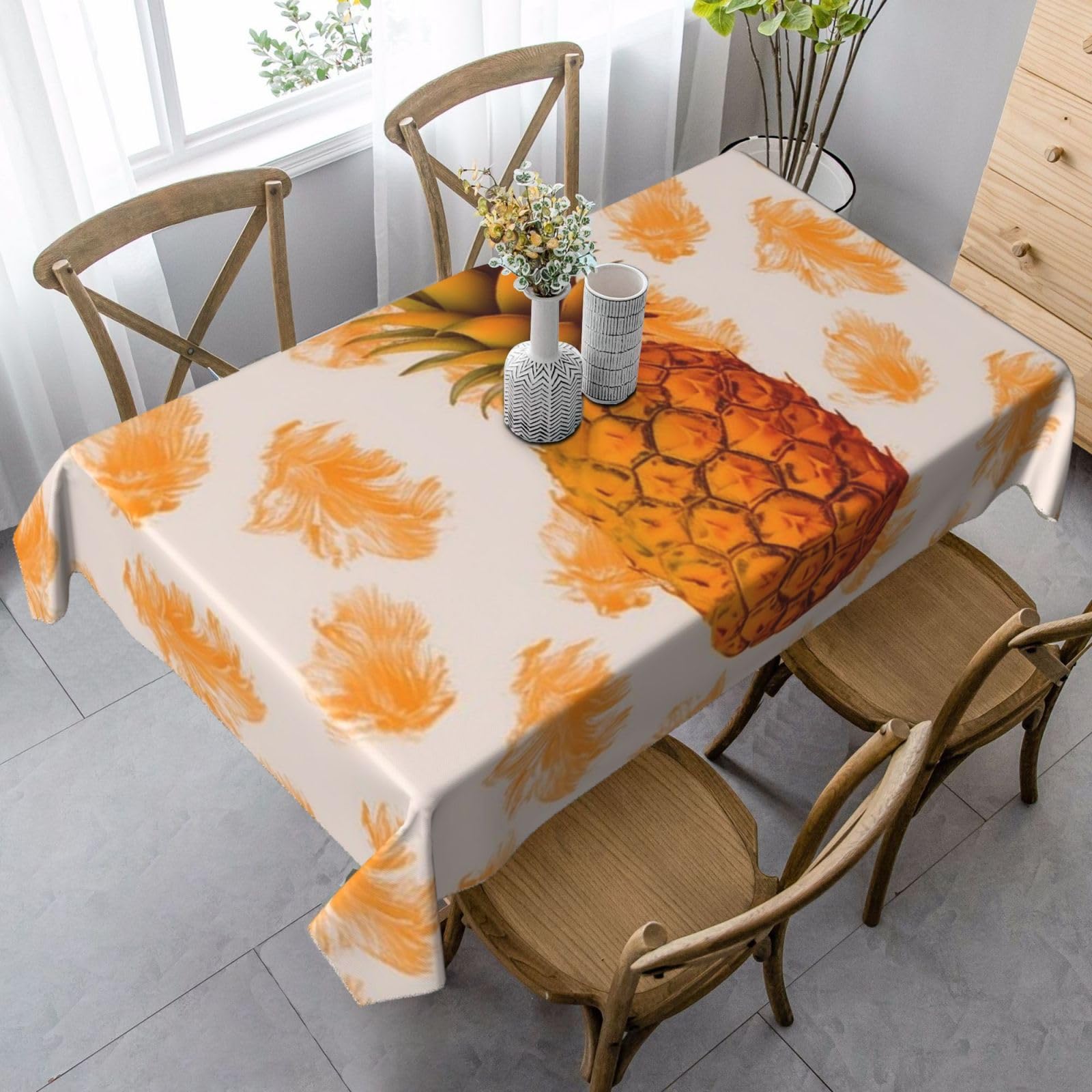 Nappes pour tables rectangulaires ananas orange vif 140x89 cm