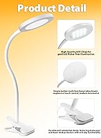 Vista 5 de deeloop LED Clip on Light,100% Infinite Dimmable Reading Book Lights in Bed Headboard, 450LM Touch Control Desk Lamp with Clamp, Eye-Care 3