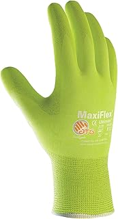ATG 34-874FY/M Maxiflex Ultimate, 15G Hv Ylw Nylon Shell, Hv Ylw Nitrile Microfoam Hi-Vis Yellow M