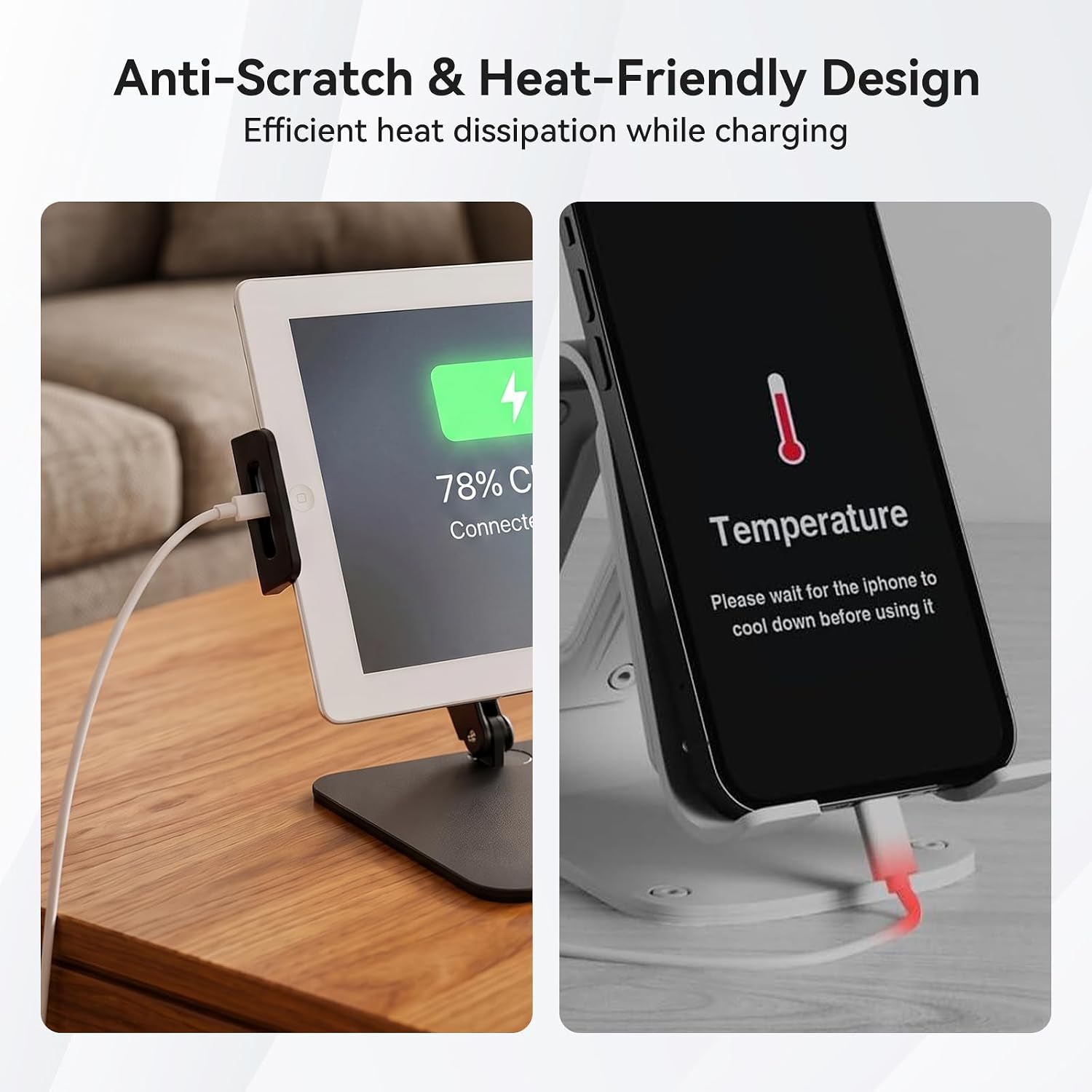 aceyoon Tablet Stand for Desk 9.5-16.5" Height Adjustable Cell Phone Holder image 2