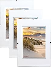 KM FOTO Set of 3 / 5 Frameless Picture Holders, Glass Picture Holders, Picture Frame, Clip Frame, Clear Glass Frame, Photo Presentation: Format: 3, 29.7 x 42 A3