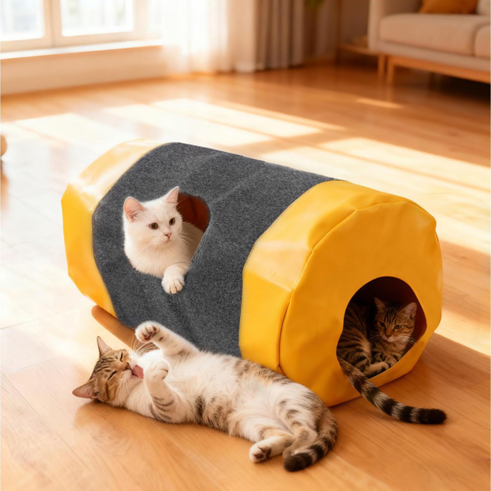 Almohadilla para Mascotas Convertible para albergar y Hacer túneles para Gatos Que promueven Ejercicio y la relajación en Entorno del hogar Alfombras fáciles de Limpiar