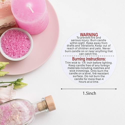 Miniatura 2 de 1000 calcomanías para envases de velas de 1.5 pulgadas, etiquetas de seguridad para velas, calcomanías de advertencia para hacer velas, bricolaje