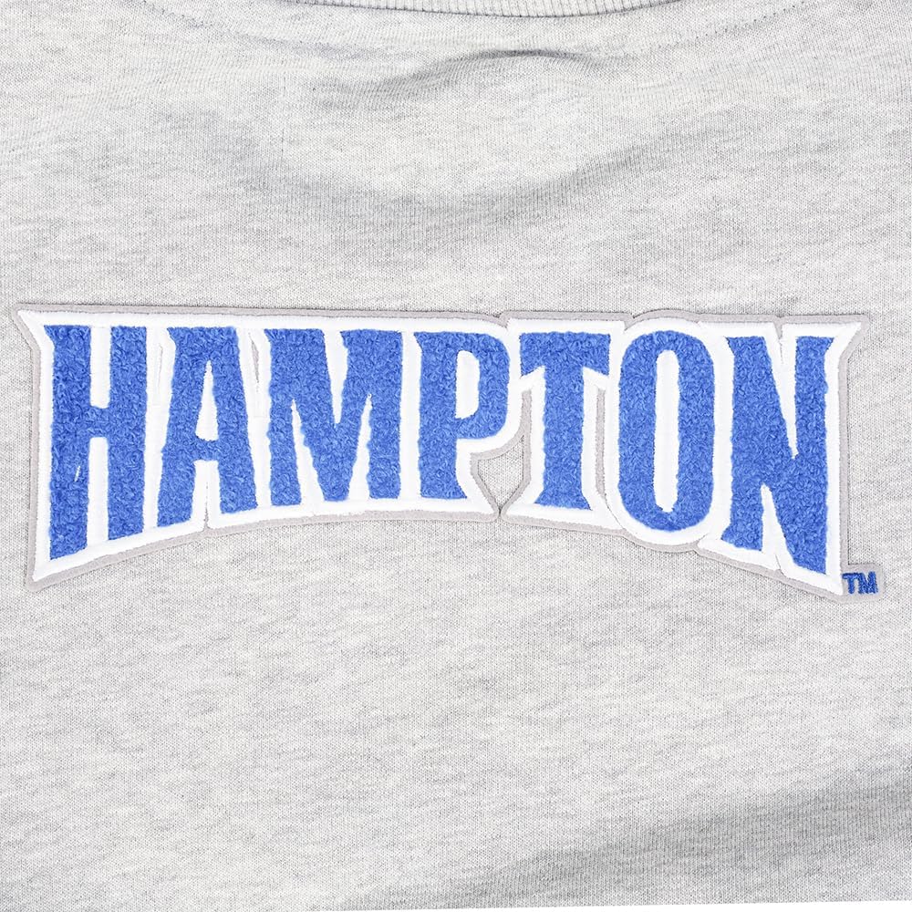 Pro Standard Womens College Hampton University College Classic Essentials Crewneck Sweatshirt Heather Grey L - Image 7