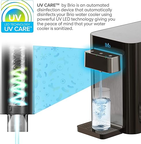 Miniatura 5 de Brio Dispensador de enfriador de agua sin botella de encimera autolimpiante con filtro de agua de 2 etapas y kit de instalación dispensador de tres