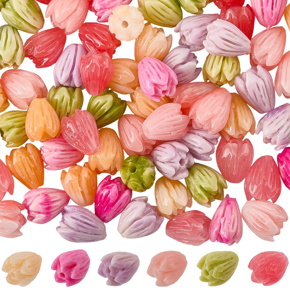 Perles de jasmin en forme de fleur breloques florales en corail synthétique pour intercalaires DIY