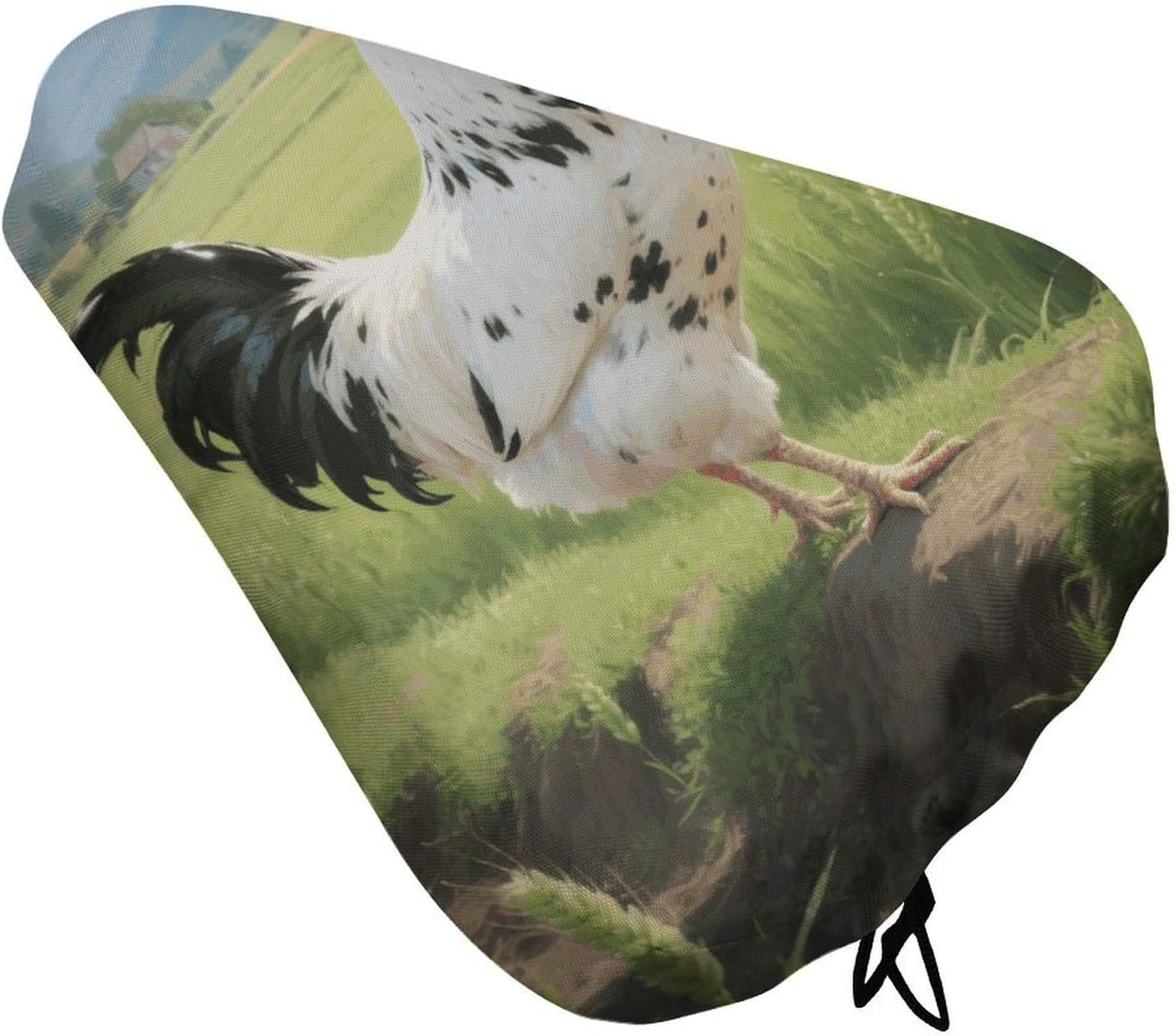 Chicken Padded Bike Seat Cover with Drawstring and Spring Buckle, Waterproof Bicycle Seat Cushion Extra Wide, Soft Comfort Bicycle Saddle for Mountain Exercise Road Bikes