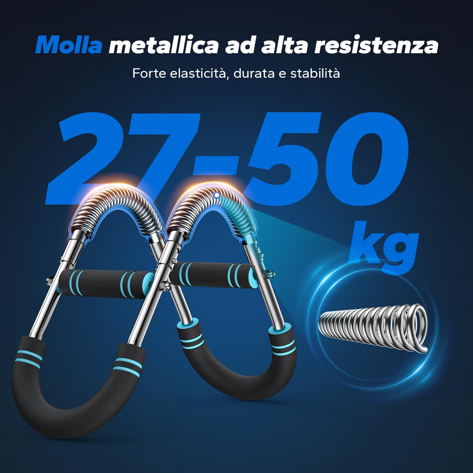 MERACH Twister Arm Trainer con 3 Resistenza, 27 a 50 KG Attrezzo per Allenare il Petto per Uomini, Portatile e Regolabile, Forma di U Trainer per Home Gym, Per Braccia/Petto/Spalle e Schiena