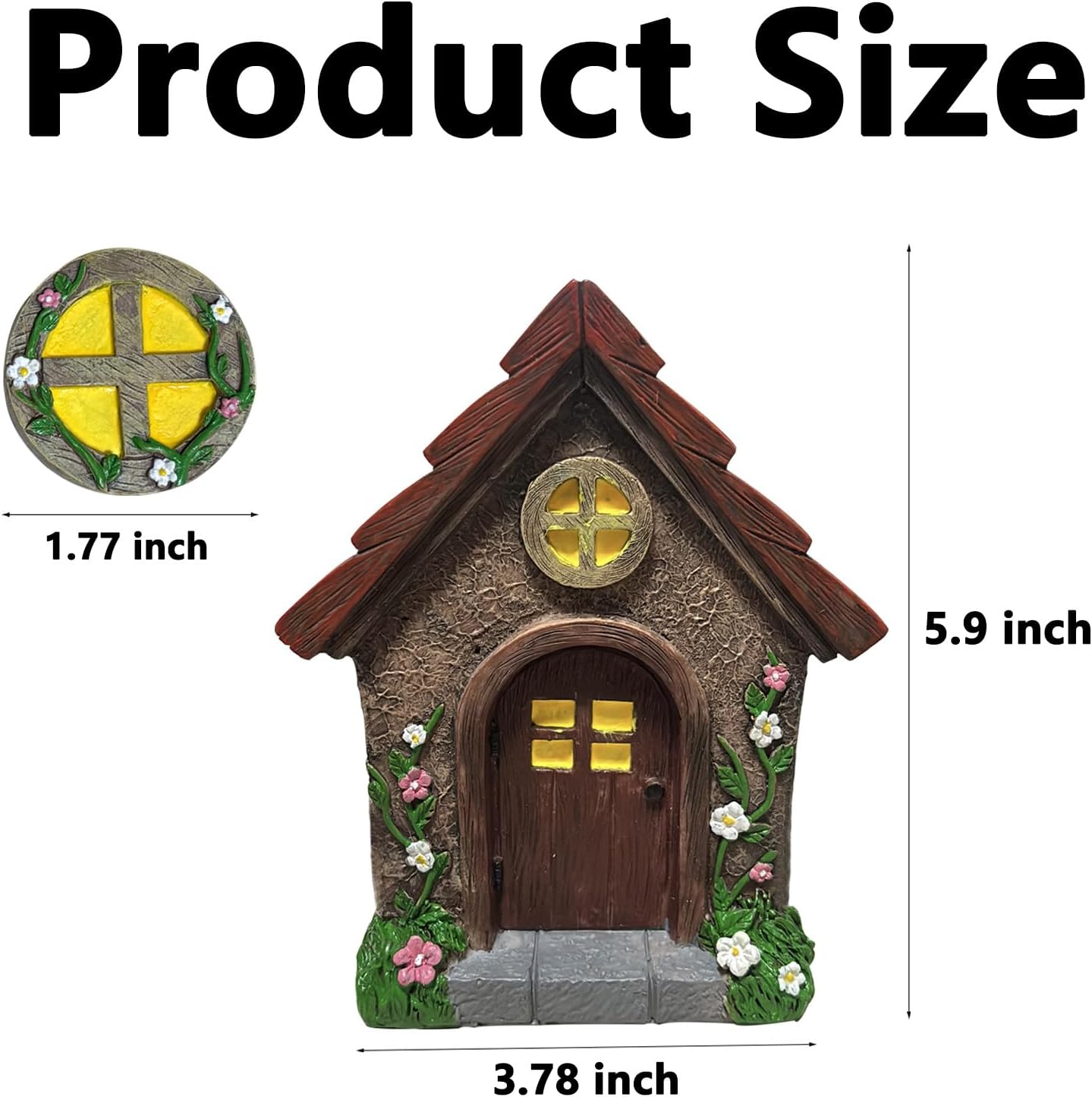 Fairy Garden Door Windows for Tree Trunk Outdoor, Glow in The Dark