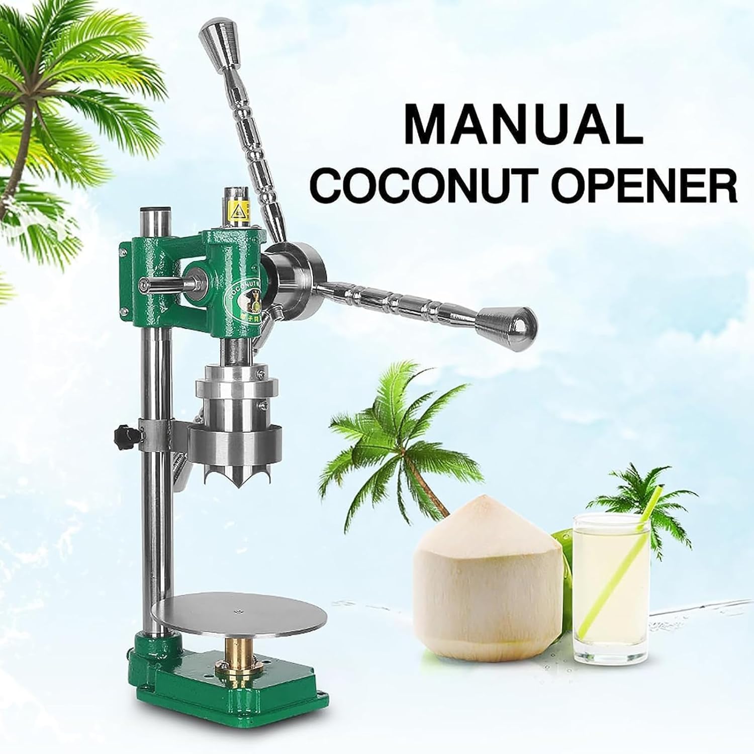 Coconut Opener Vertical, Manual Stainless Steel Coconut Opener, Opening Size: 6 Cm, for Shops and Fruit Markets