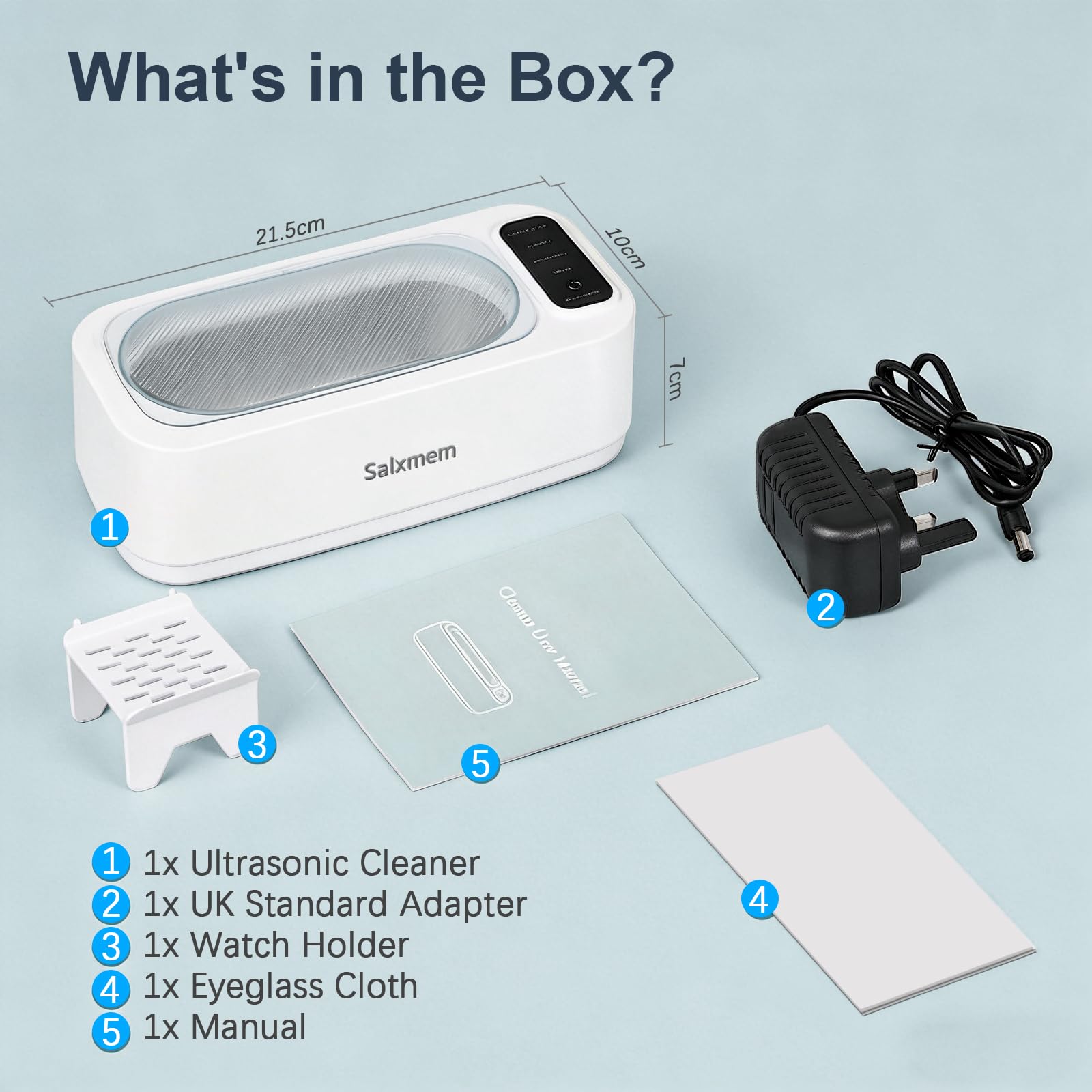 Limpiador ultrasónico de joyas, limpiador ultrasónico de 50 KHz, 350 ml, máquina limpiadora ultrasónica portátil con 3 modos de temporizador para retenedores, joyas, plata, gafas, dentaduras