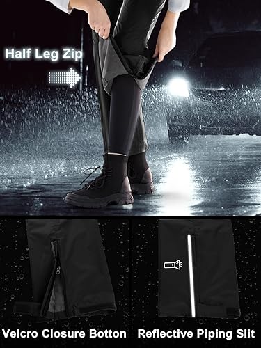 Miniatura 5 de Outdoor Ventures Pantalones de lluvia para mujer, plegables, impermeables, resistentes al viento, transpirables, para lluvia al aire libre