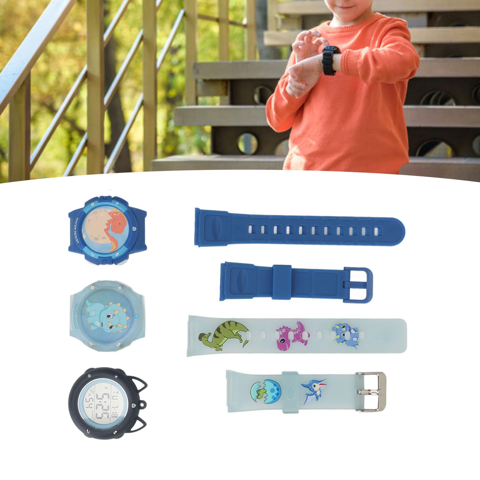Montre Numérique Multifonctionnelle pour Enfants avec Bracelet Et Boîtier De Rechange, Réveil étanche, Fonctions NFC, Montre pour Garçons, Cadeau