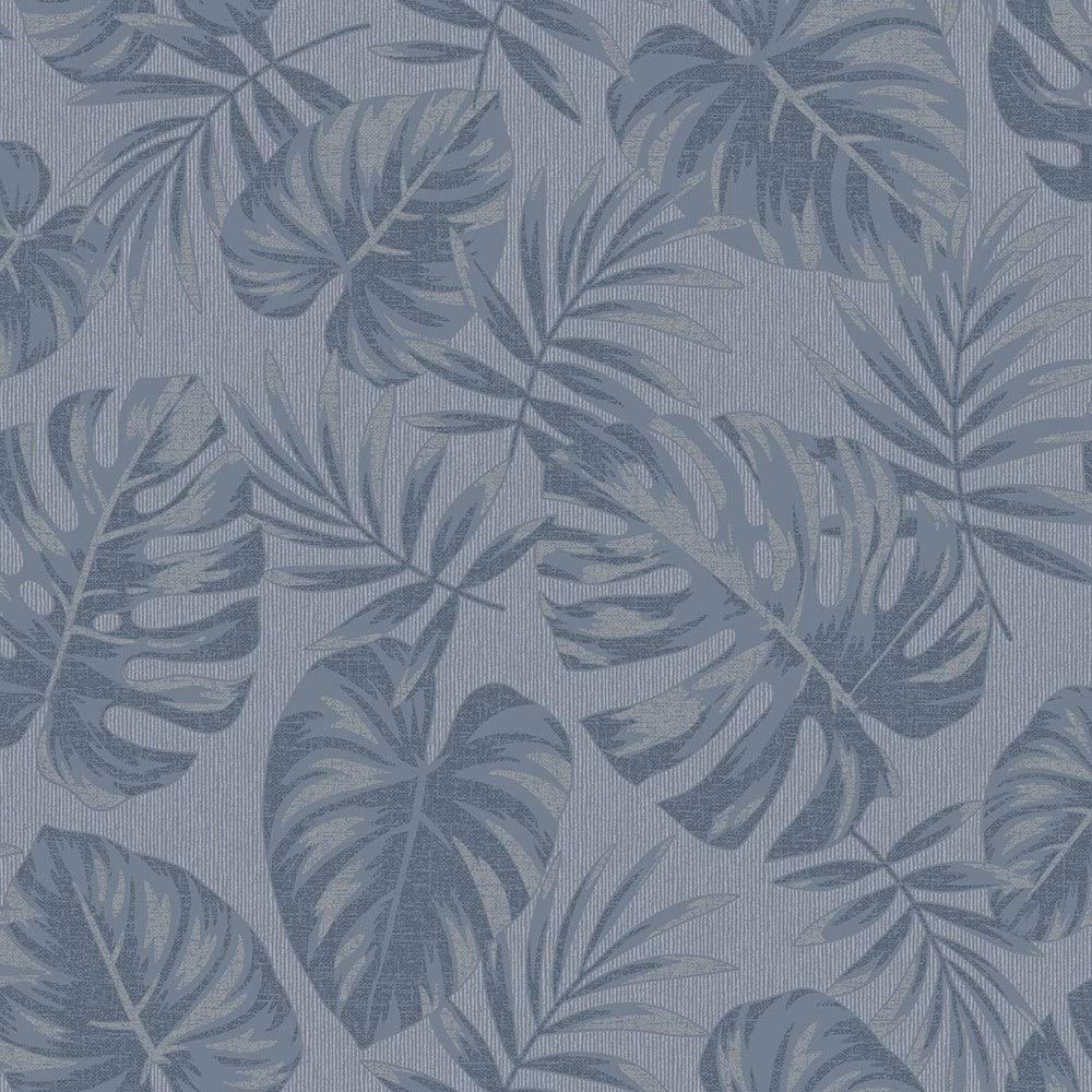Holden Decor Riviera Leaf Navy Wallpaper 75912 - Textured Tropical Palm