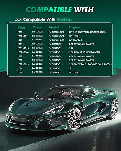 Miniatura 825 de SCITOO Juego de 2 frenos de freno ranurados traseros para Chrysler Town & Country, 08-16 para Dodge Grand Caravan, 09-13 para Dodge Journey, 12-15