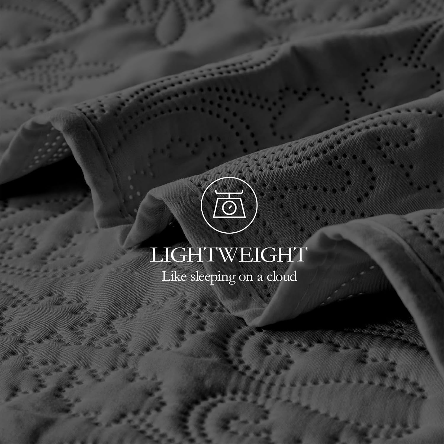 akkialla King/Cal King Quilt Bedding Set for All Seasons,Lightweight Black Bedspreads King Size,Modern Style Microfiber Soft Floral Pattern Coverlet Set(1 Quilt,2 Pillow Shams) - Image 7