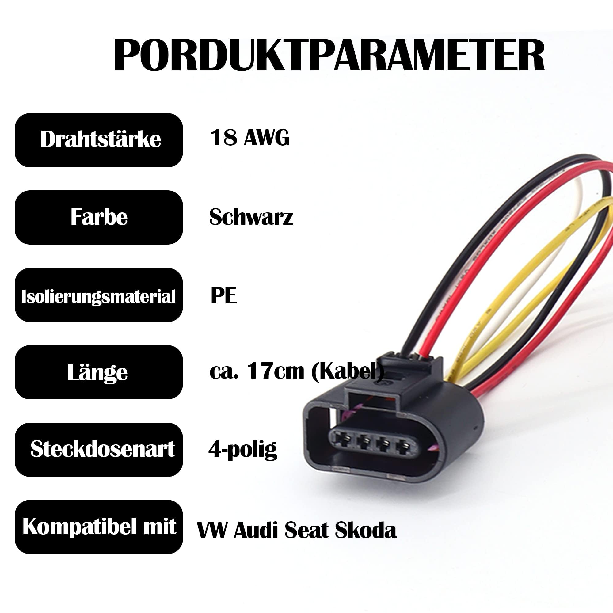 Cavo di ricambio a 4 pin compatibile sensori temperatura aria ossigeno 1J0973704