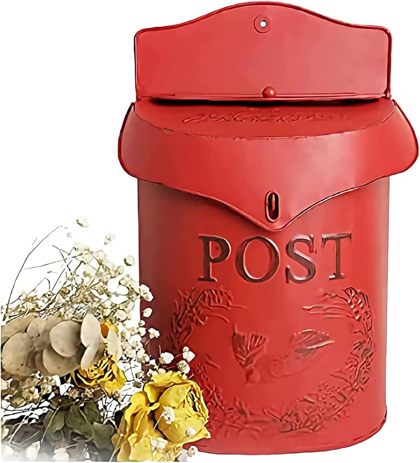 Wall Mount Mailbox Vintage Post Box for Outside Vertical Letterbox Outdoor Retro Style Mailboxes for Houses Large Capacity Home Modern European Mailbox Retro Mount Post-Mount Mailboxes