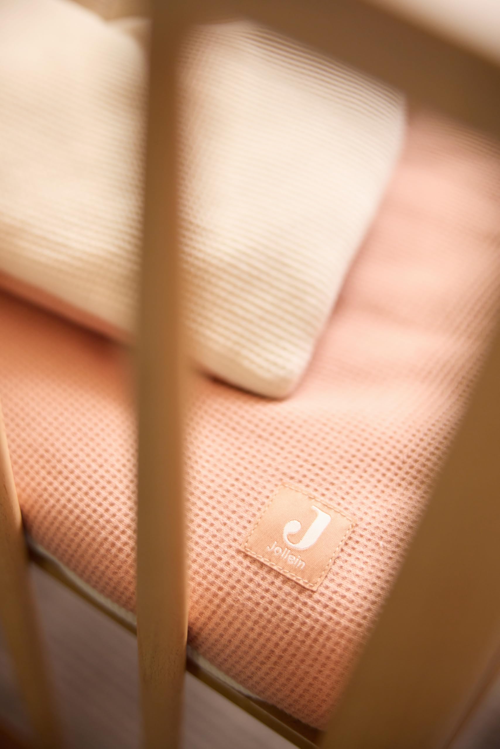Jollein Tapis de parc - Little Waffle - 100 x 100 cm - Light Terra/Sand - fond de parc - 95% coton 5% élasthanne - certifié OEKO-TEX - ultra doux - tapis d’éveil bébé