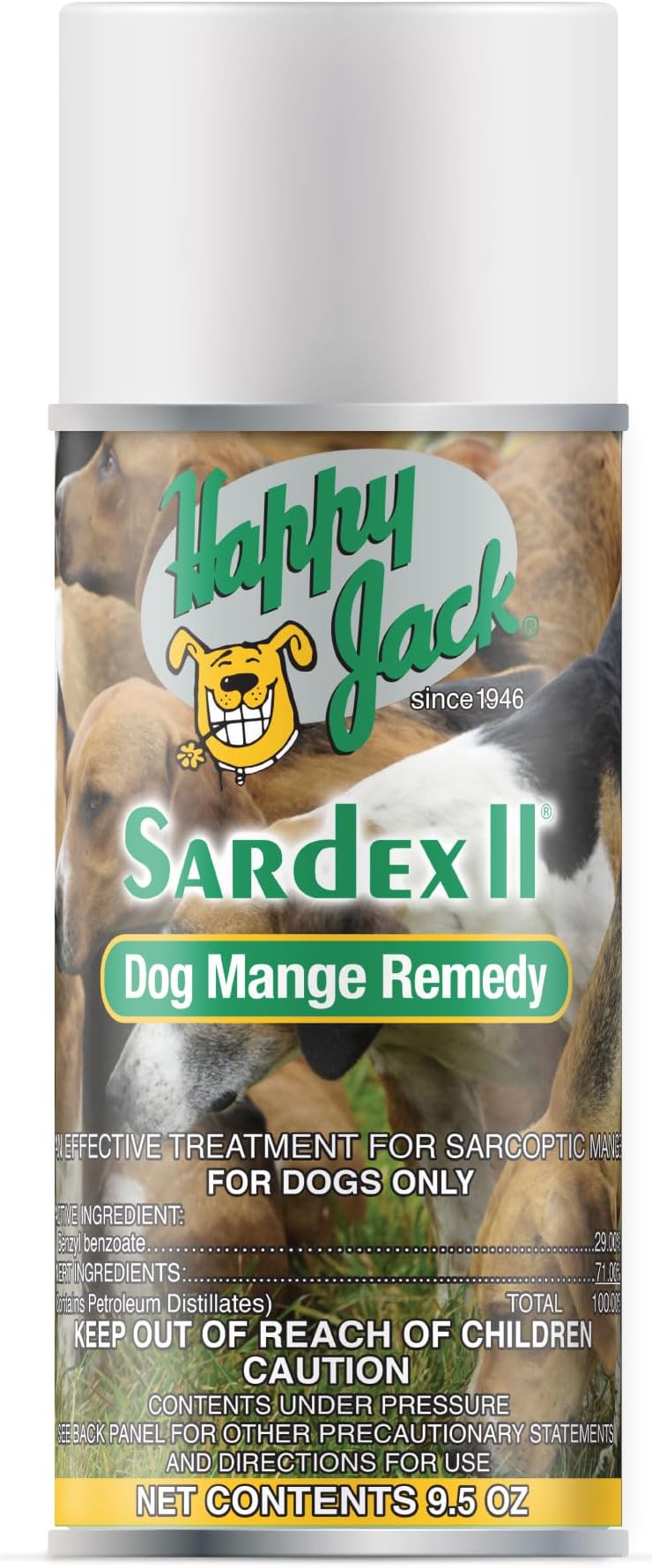 Happy Jack Sardex Mange Treatment for Dogs – Odorless & Stainless Itch Relief for Skin Irritations Including Severe Mange, Hot Spots, Fungi, Allergies, Eczema (9.5 oz)