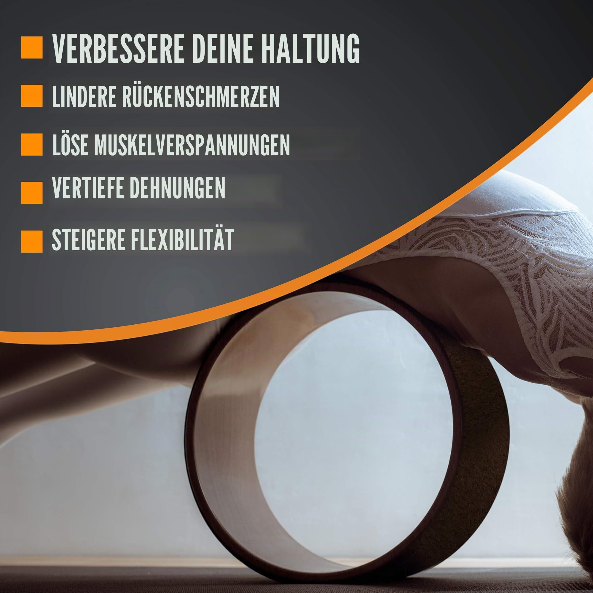 Yoga Rad Holz und Blocks aus Kork - mit Zusätzlichem eBook und Gurt. Extra Feste, Massive Blöcke, Bessere Unterstützung, Natürliches und Umweltfreundliches Fitness Zubehör