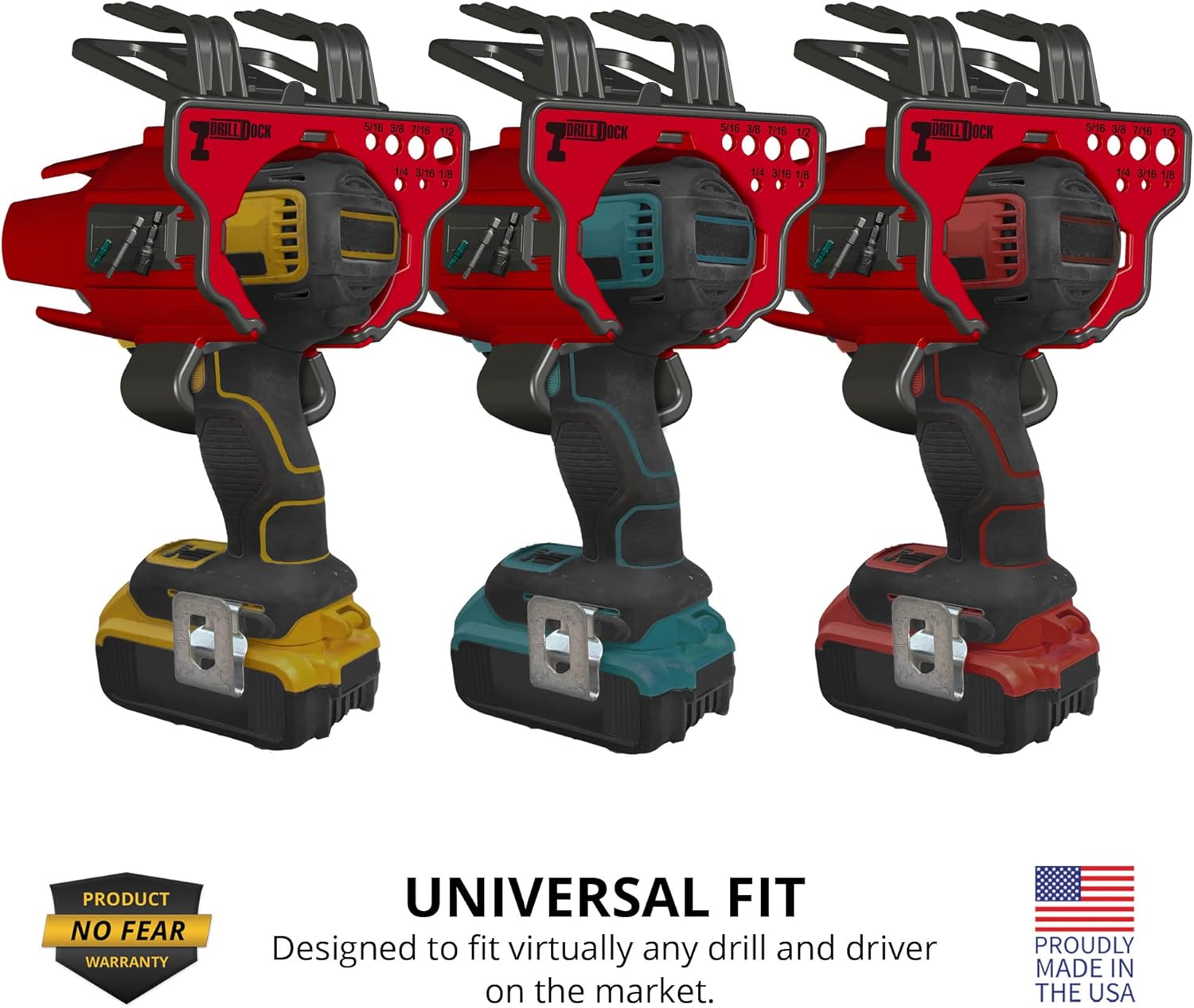 Cordless Power Drill and Driver Tool Organization and Storage System for Workshop, Garage, and Job site